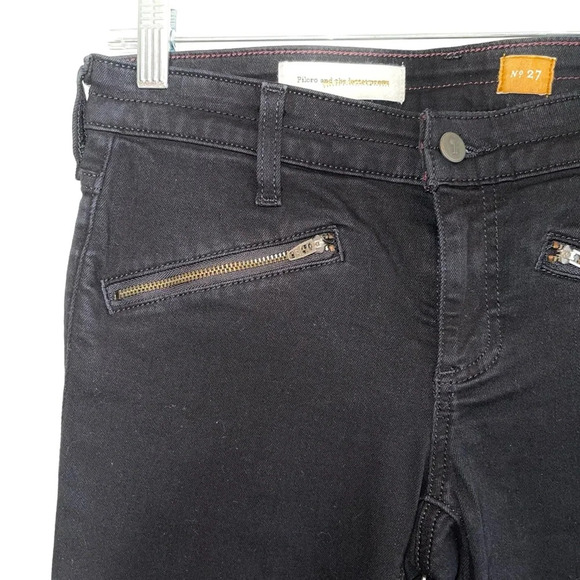 Pilcro and the Letterpress Serif Zipper Black Mid-rise Skinny Jeans 27 Women’s - Picture 2 of 15